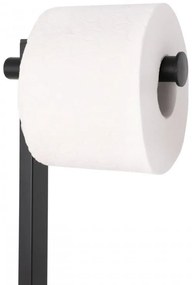Erga Yami, držiak toaletného papiera s WC kefou a zásobníkom na papier, čierna, ERG-YKA-P.YAMI-FB