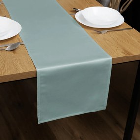 Biante Saténový behúň na stôl polyesterový Satén LUX-003 Ľadovo zelený 35x120 cm