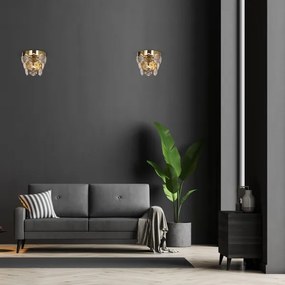 Krištáľové nástenné svietidlo GRACE 2xE14/40W/230V zlatá