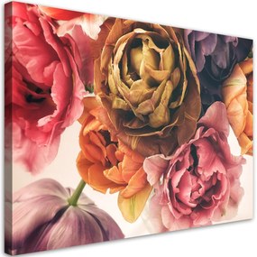 Obraz na plátně, Kytice barevných květin - 120x80 cm