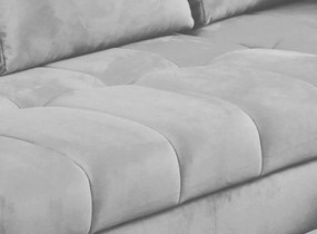 Rohová sedacia súprava Paris, svetlo šedá látka, pravý roh