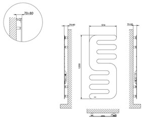 Cordivari Hand - Elektrický radiátor 1200x514 mm, biela lesklá 3582806100201 R01