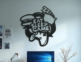 drevko Nálepka na stenu Eat Sleep Game Rozmer obrazu: 44,5 x 41 cm, Farba dekorácie: Čierna