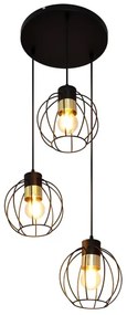 Luster na lanku STARLIGHT 3xE27/15W/230V čierna/zlatá