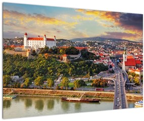 Obraz - Panorama Bratislavy, Slovensko (90x60 cm)