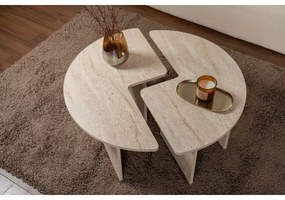 Konferenčný stolík LUVIA, mramorový dekor, béžový