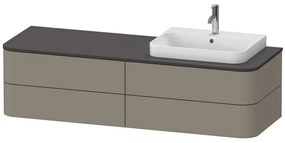 DURAVIT Happy D.2 Plus závesná skrinka pod umývadlo pod dosku (umývadlo vpravo), 4 zásuvky, 1600 x 550 x 408 mm, kameňovo šedá matná lakovaná, HP4963R9292