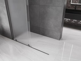 Mexen Velar, sprchová zástena s posuvnými dverami Walk-in 140 x 200 cm, 8mm sklo námraza, grafit brúsený, 871-140-000-33-66