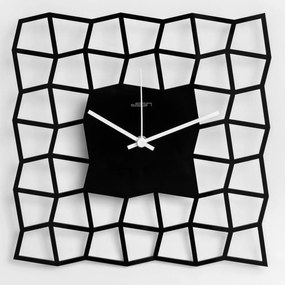 Dizajnové nástenné hodiny: NeoKubist - Čierne plexi 28x28 cm | atelierDSGN