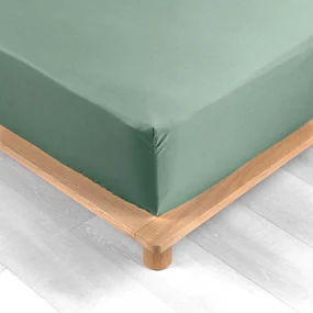 Zelená napínacia plachta z bavlneného perkálu 180x200 cm Percaline – douceur d'intérieur