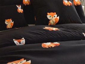 Obliečky z mikrovlákna FOXES čierne Rozmer obliečky: 2 ks 70 x 80 cm | 160 x 200 cm