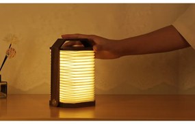 Biela/tmavo prírodná svetelná dekorácia na USB Origami – Gingko