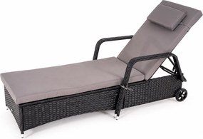 InternetovaZahrada - Furnigo Záhradné lehátko Verano čierne - antracit poduška