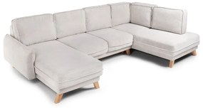 Béžová menčestrová rozkladacia rohová pohovka (pravý roh/do tvaru "U") Tori – Bonami Selection