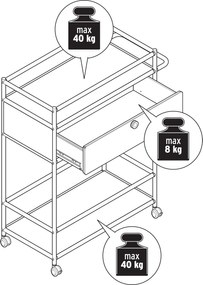 Kovový stolík »CN3« so zásuvkou