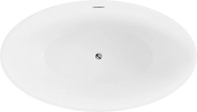 Mexen Nike, voľne stojaca vaňa 175 x 100 cm, biela, chrómový prepad, 54071751000-01