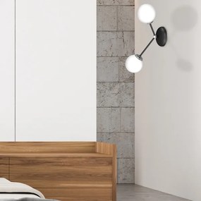 Nástenné svietidlo JOY 2xE14/40W/230V čierna/lesklý chróm