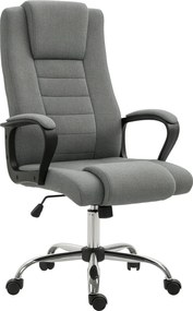 HOMCOM Ergonomická otočná kancelárska stolička s ľanovým poťahom nastaviteľná na výšku tmavošedá | Aosom