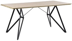 Jedálenský stôl 160 x 90 cm svetlé drevo/čierna BUSCOT Beliani