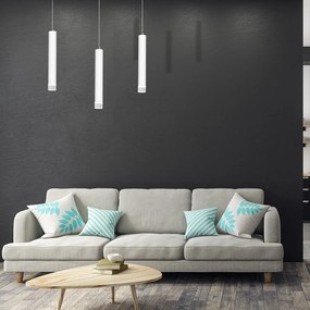 Závesné svietidlo Alba, 3x biele kovové tienidlo, w