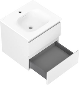 Mexen Orio, kúpeľňová skrinka 50 cm s umývadlom Vela, 2 zásuvky, biela matná, 91A10-05047-2-BFF01-W23M01