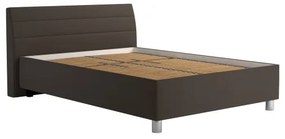 Čalúnená posteľ s úložným priestorom a matracom DALMA 140x200 cm šedá/hnedá