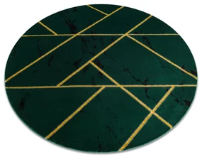 Koberec okrúhly EMERALD exkluzív 1012 glamour, mramor, zeleno / zlatý