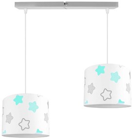Detské závesné svietidlo Cone, 2x textilné tienidlo so vzorom (výber zo 6 farieb), (výber z 2 farieb konštrukcie)