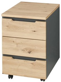 Kancelársky kontajner Brego 17 45 cm so zásuvkami grafit/dub Artisan