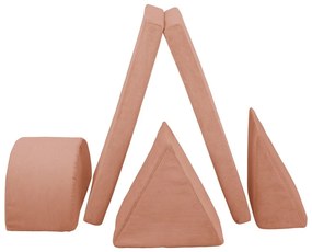 Svetloružový menčestrový detský puf Montessori - Little Nice Things