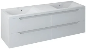 Sapho Sapho, WAVE dvojumývadlová skrinka 149,7x50x47,8cm, biela (WA151), WA150-3030