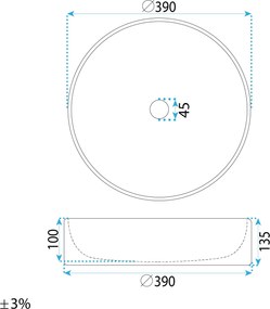 Rea Destiny, umývadlo na dosku 395×395×135 mm, biela matná-imitácia kameňa, REA-U3502