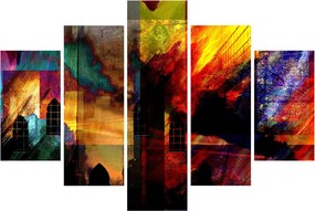 Obraz - Farebná abstrakcia mesta (150x105 cm)