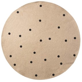 Ferm Living Jutový koberec Black Dots Small Ø 100 cm