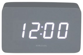 Karlsson 5983GY dizajnové LED hodiny s budíkom sivá, 10 cm