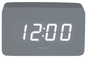 Karlsson 5983GY dizajnové LED hodiny s budíkom sivá, 10 cm