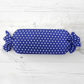 Biante Vankúš valec bonbon Sandra SA-352 Biele hviezdičky na modrom 15x80 cm