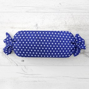 Biante Vankúš valec bonbon Sandra SA-352 Biele hviezdičky na modrom 15x40 cm