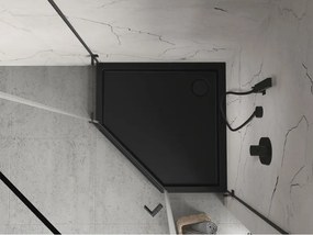 Mexen Flow+ päťuholníková sprchová vanička 90 x 90 cm, čierna matná, 46P709090H