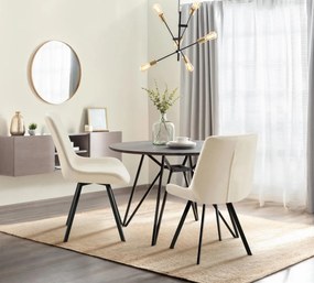 Jedálenská stolička Lewes - zamat - Krémová