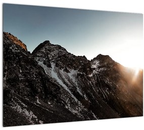 Sklenený obraz skalnatého pohoria (70x50 cm)