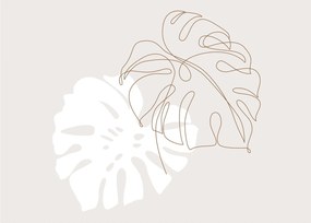 Obraz - Line art monstera N⁰2 (70x50 cm)