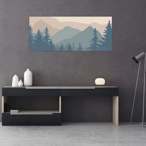 Obraz - Tyrkysové hory N⁰2 (120x50 cm)