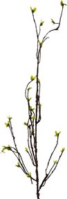 Dekorácia hnedá vetvička so zelenými lístkami - 8*5*116 cm
