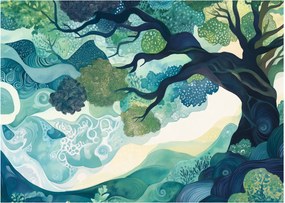 Obraz – Zelená koruna stromu života (70x50 cm)