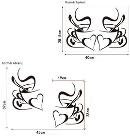 Veselá Stena Samolepka na stenu na stenu Šálky kávy pre zamilovaných