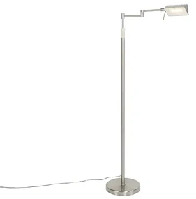 Dizajnová stojaca lampa oceľ vrátane LED s dotykovým stmievačom - Notia
