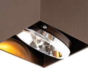 Dizajnové bodové svetlo tmavo bronzové štvorcové otočné a naklápateľné - Box