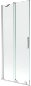 Mexen Velar, 2-krídlová posuvná vaňová zástena 80 x 150 cm, 8mm číre sklo, chrómový profil, 896-080-000-01-01