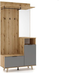 Předsíňová stěna Nordic 100 cm dub Evoke/grafit